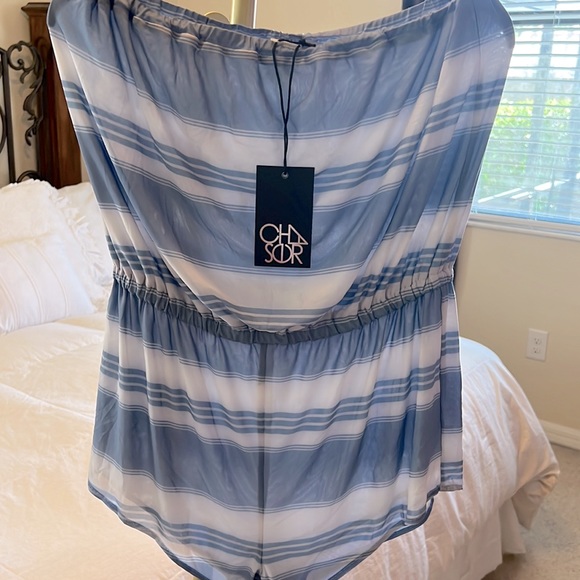 Chaser Strapless Smocked Short Romper - Picture 3 of 9